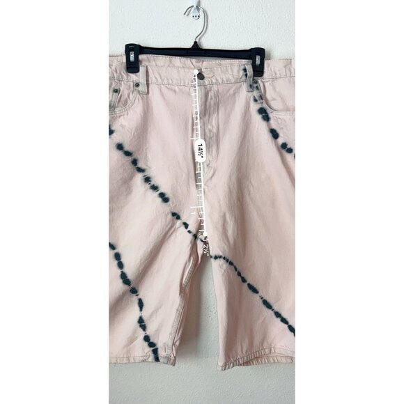 Levis 569 Shorts Mens Size 40 Pink Tie Dye Denim Jean Loose Straight 12” Inseam - Picture 10 of 12